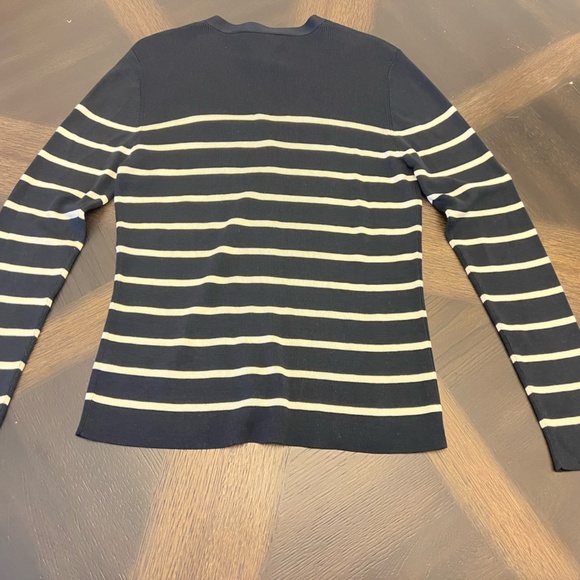 Lauren Ralph Lauren Black Cardigan M 100% Spun Silk Knit Classic Sweater - Picture 8 of 8